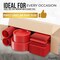 350 Pcs Red Plastic Plates For Party, Red Disposable Plates Set, 50 Of Each 9" Dinner Plate Set, 7" Dessert Plate, Cups, Napkins & Cutlery Plastic Dinnerware Exquisite